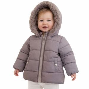 Jessica Simpson Quilted Puffer Winter Coat Jacket MAUVE INFANT Girl 12 Months
